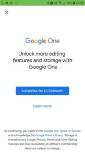 Google One a jeho cena. Prémiová služba